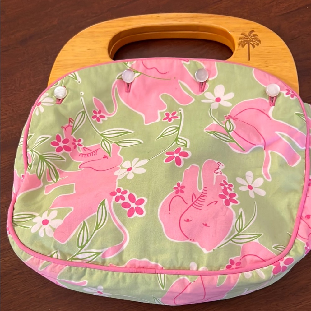 Lilly Pulitzer Pink Elephant Floral Bag